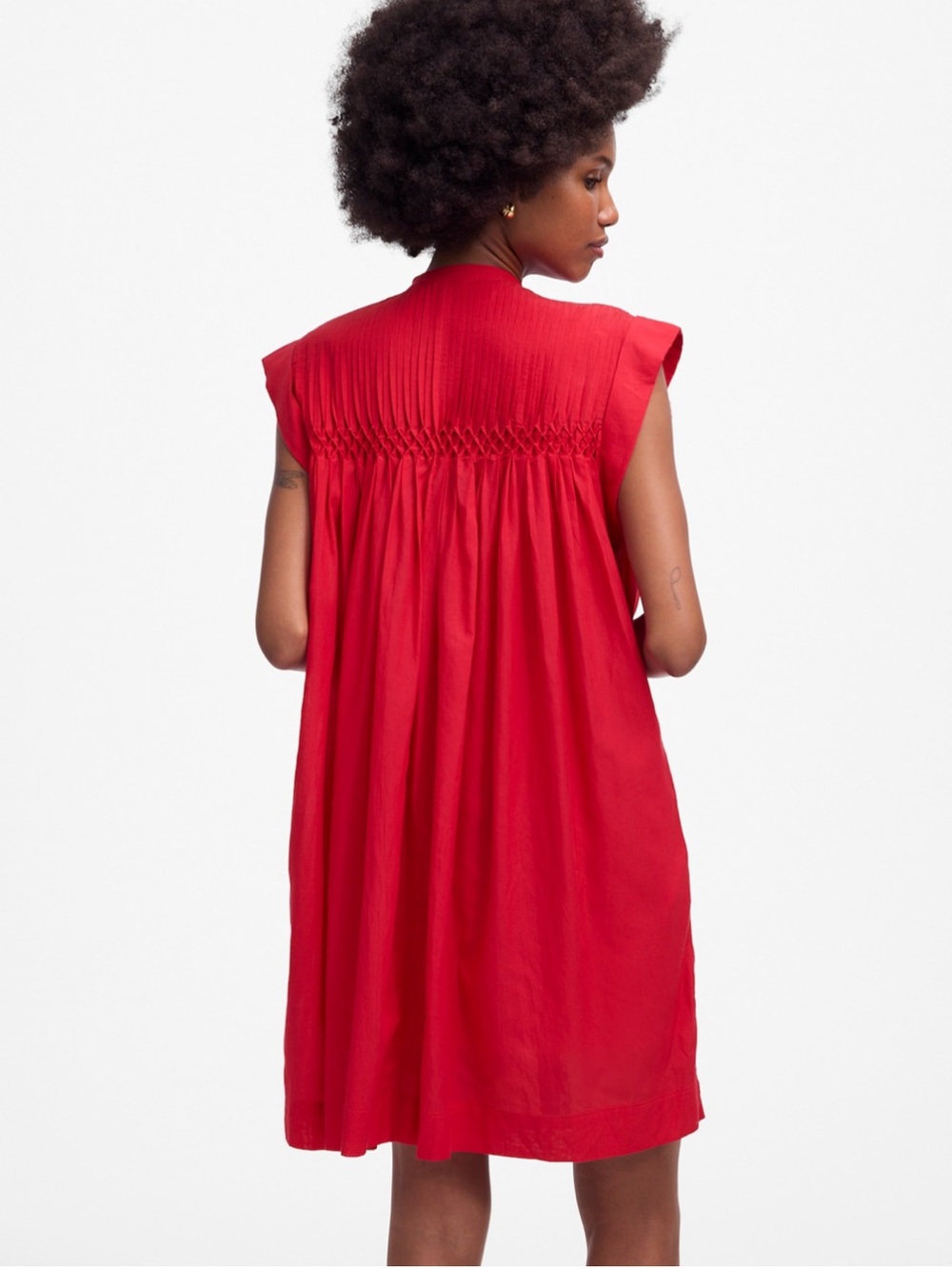 NWT Madewell Embroidered Pleated Mini Dress Sz M - Picture 2 of 8